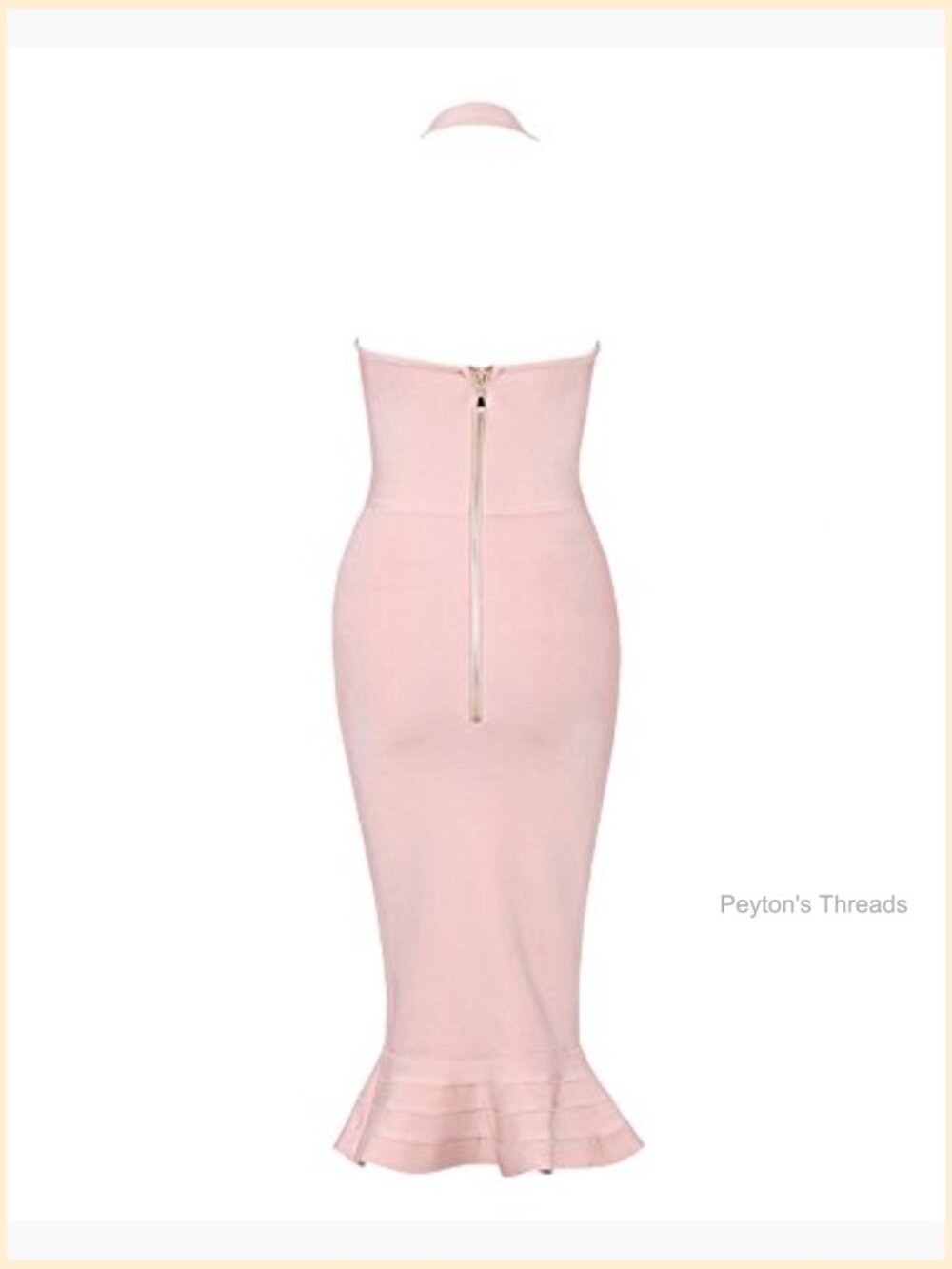 Women's Halter Fishtail Mermaid Bodycon Cocktail Bandage Dress - Picture 4 of 5